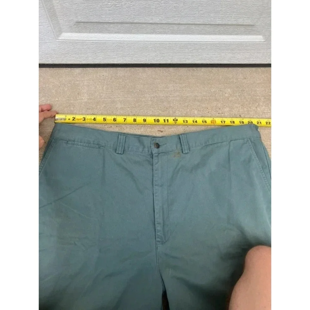 VTG Ralph Lauren USA 38 Olive Green Chino Cargo Shorts Band Adjustable USA Fifa